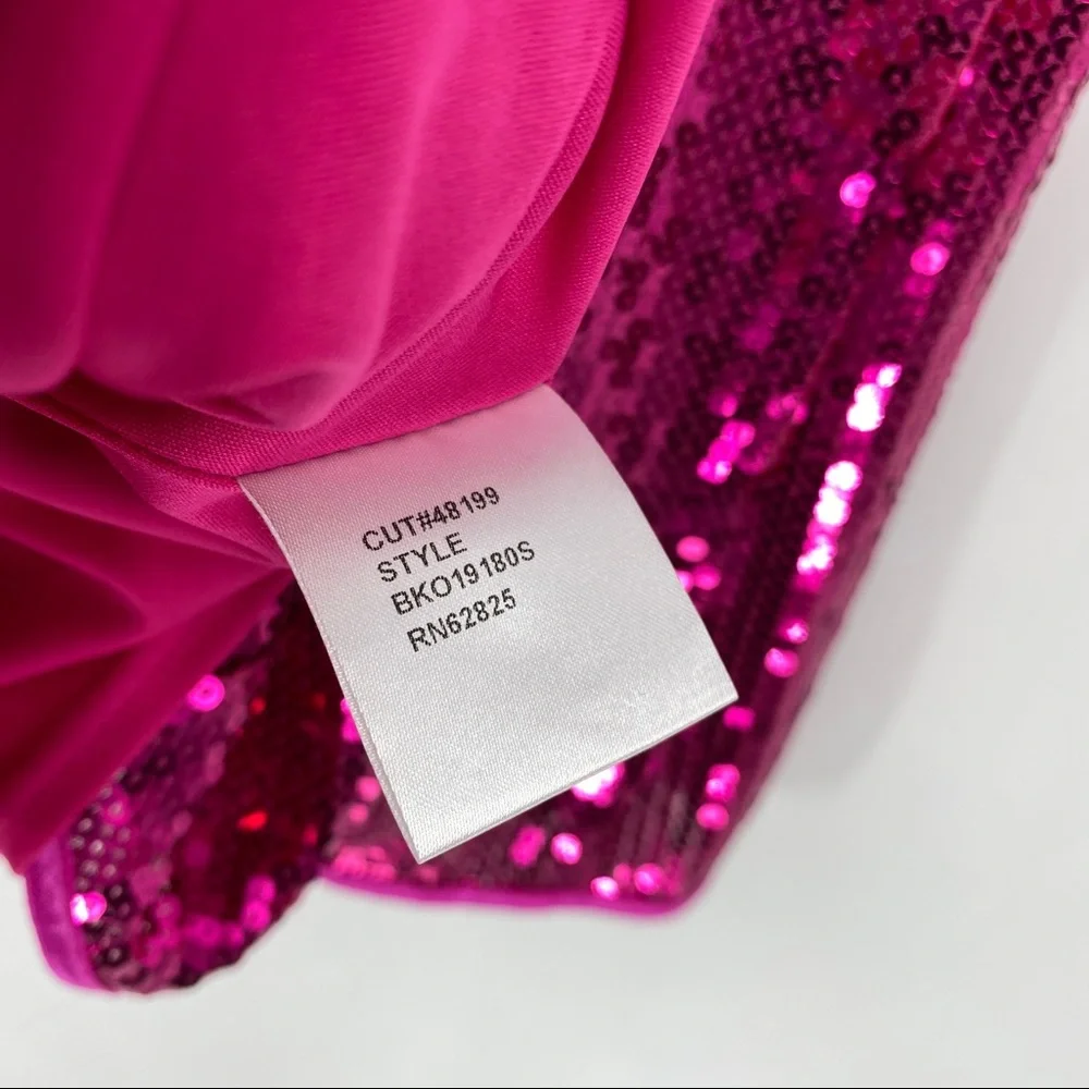 Tadashi Shoji SHO Taylor Sequin Open Back Mini Dress Pink - Picture 9 of 9